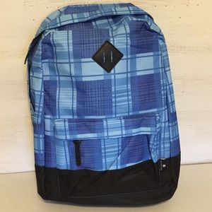 Blue Plaid Backpack